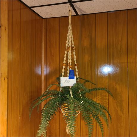 Macrame & Drip Glaze Pot Plant Holder