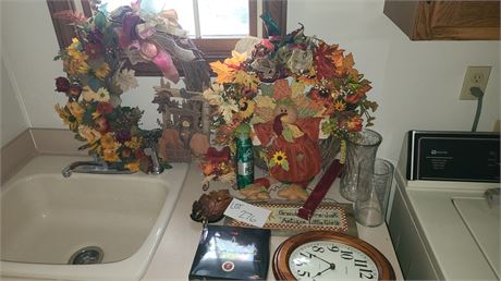 Fall Decor: Wreaths / Wall Clock / Vases & More