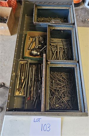 Metal Drawer Full Of Mixed Misc Springs, Hardware & Misc Hardware