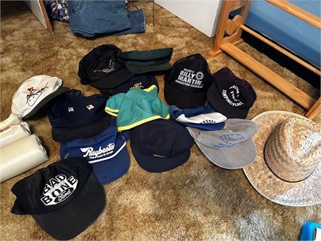 Mens vintage Hat lot, mostly ford caps