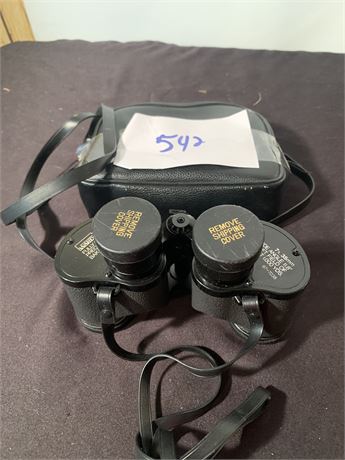 Vintage Montgomery Wards Binoculars With Carrying Case