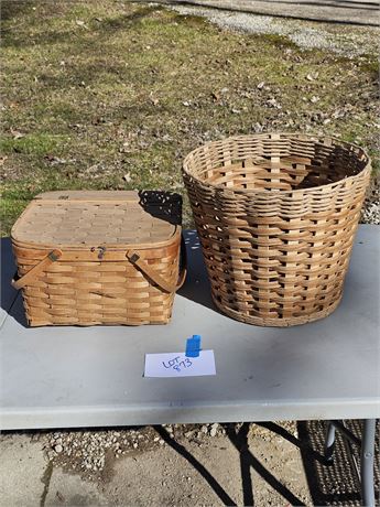 Vintage Wood Box / Picnic Basket & More
