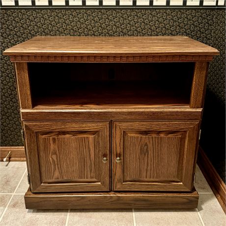 Solid Wood Rolling Cabinet - 30"T x 31" x 17"