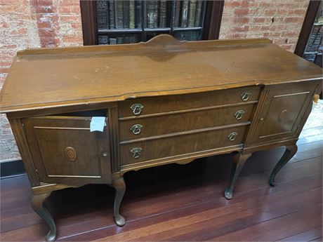 Buffet Sideboard Queen Anne-Style With Cabriole Legs & Storage Features