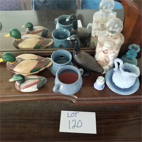 Mixed Decor- Ceramic Ducks, Avon, Shells & More