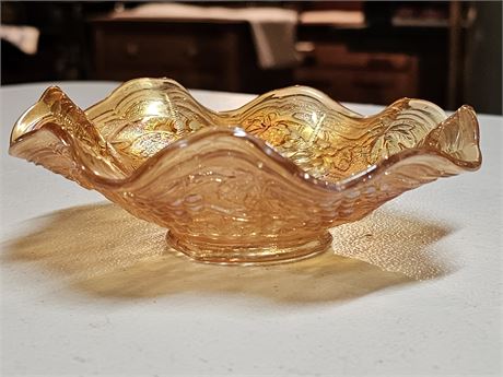 Imperial Glass Marigold Carnival Ruffled Bowl