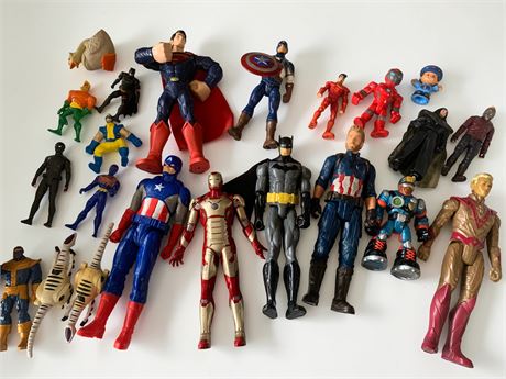 Marvel/DC Comics Superhero Action Figures - Superman, Captain America, Iron Man