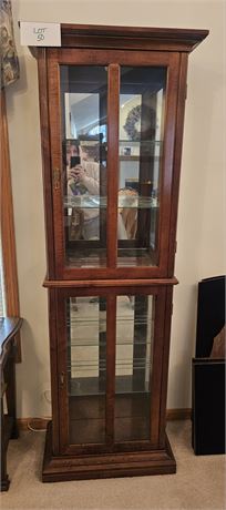 Wood & Glass Shelf Lighted Curio Cabinet