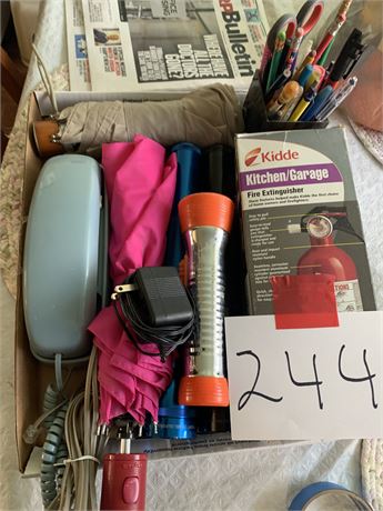 Flashlight, Umbrella, Pens/Pencils, Fire Extinguisher Lot