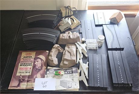 Vintage Aurora Slot Car Set- 1/4 Scale "O" Gauge Track, Power Pack & More