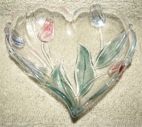 Mikasa Heart Shaped Crystal Dish