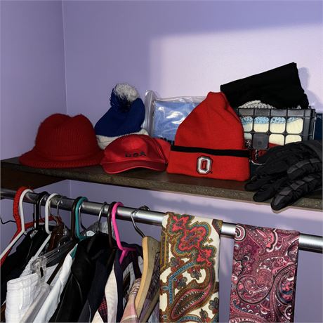 Bedroom Closet Cleanout - Clothing, Coats, Hats, Scarves and Misc.