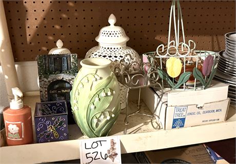 Large Home Decor Lot- Candles, Vase, Coasters, Baskets & More