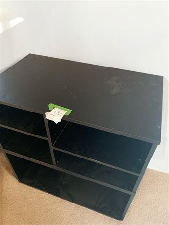 Black 6- Tier Wood Stereo Cabinet/Storage/Cubby Shelf