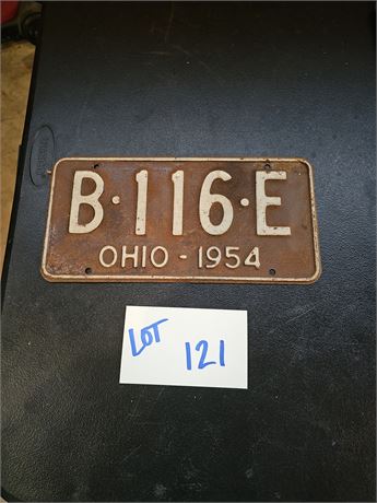 Vintage 1954 Ohio License Plate