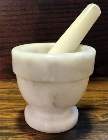 White Marble Mortar & Pestle