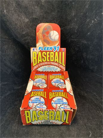 1991 Fleer Baseball Card Wax Packs 32 Unopened Packs