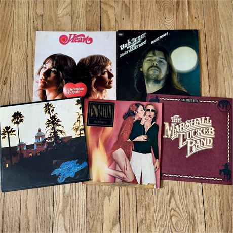 Vinyl Records Lot - The Eagles, Heart, Seger, More