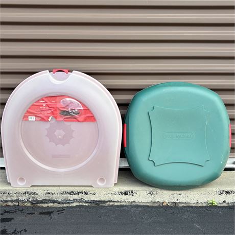 Set of 2 - Wreath Plastic Storage Containers (24” x 23.25” x 7.5”)