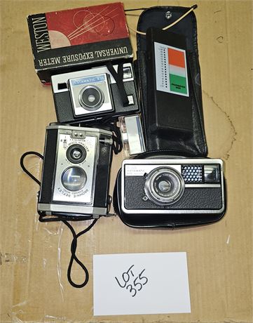 Mixed Camera Lot: Brownie Reflex, Instamatic X-15, Kodak 500 & More