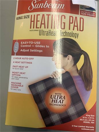 Sunbeam King Sized Heating Pad Featuring Ultra Heat