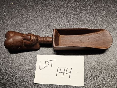 Wood Carved African Seed Scoop