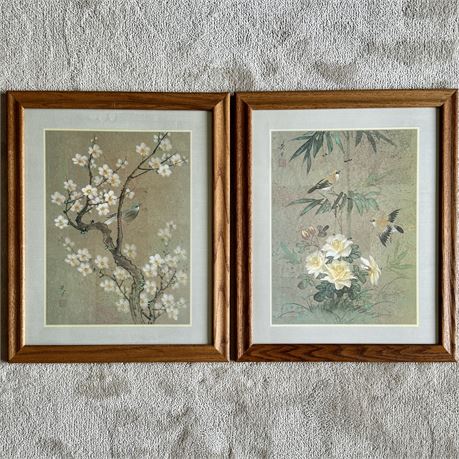 Framed Pair of Japanese Art Prints - 18.5 x 22.5"