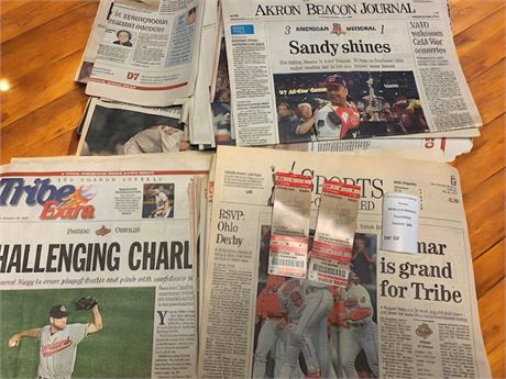 Vintage Newspaper Ephemera - Cleveland Indians Baseball - Sandy Alomar & More
