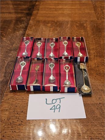 Mixed States Collector Spoon Lot- Stainless Steel, States Vary