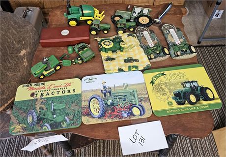 Mixed John Deer Lot - Trivets / Thermometers / Toys & More