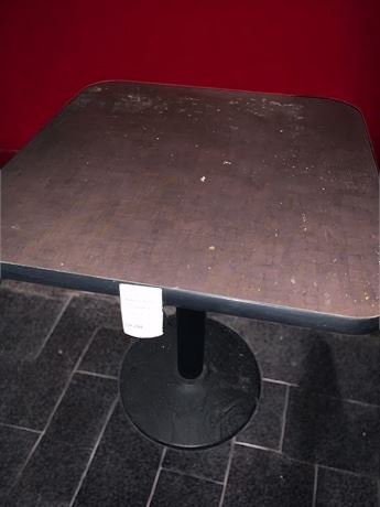Square Retro Style Pedestal Restaurant/Pub Table Maroon & Black