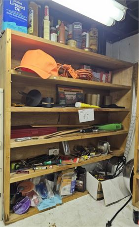 Shelf Cleanout: Hand Tools / Chemicals / Shop Light / Plugs & Much More