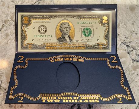 22kt Gold $2 Bank Note