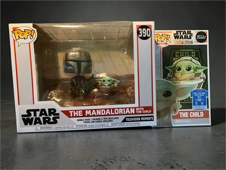 Funko Pop! Star Wars: The Mandalorian with The Child (Grogu) #390 Vinyl Figure