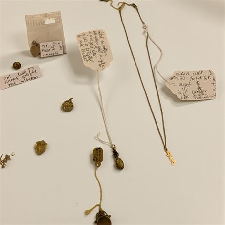 Delta Sigma Phi Lavaliere Pendant Necklace, Gold Pineapple Charm Pendant