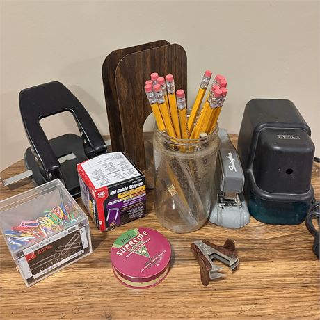 Office Lot w/ Boston Pencil Sharpener & More