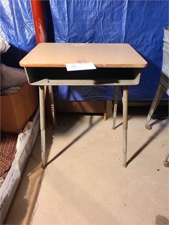 Vintage School Desk with Adjustable Legs