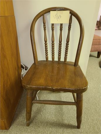 Antique Youth Spindle Back Wood Chair