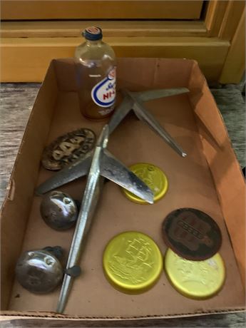 Vintage Bicycle Bells, Sohio Super Hi-Cyl Oil Bottle. AAA Akron & More