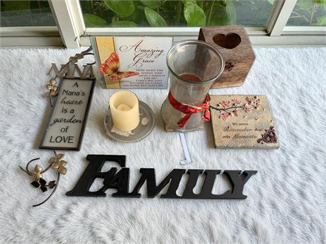 Wall Art, Candleholder, Home Decor Lot