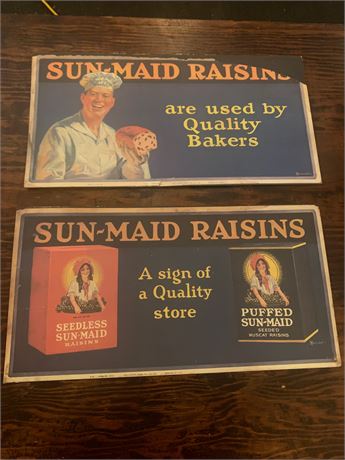 Sun-Maid Raisins Trolley Poster Cardboard Reproduction Signs
