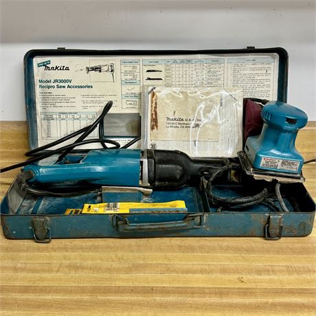 Makita Recipro Saw w/ Case, Saw Blades and Finishing Sander