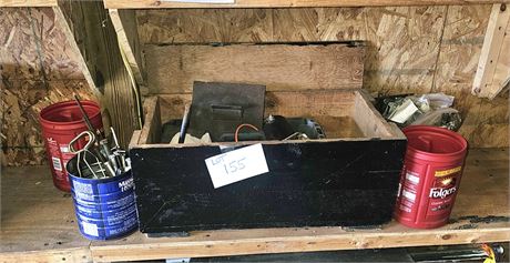 Shelf Cleanout- Wood Toolbox (No Lid), Clamps, Hardware & More