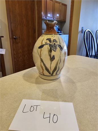 Glazed Pottery Iris Jug