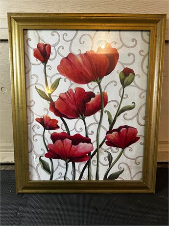 Framed Floral Art piece