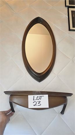 Vintage Wall Mirror & Shelf