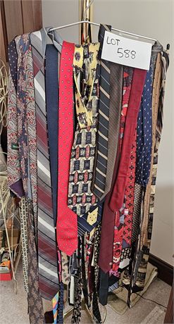 Men's Mixed Tie Lot - Colors, Styles, Makers & Ages Vary
