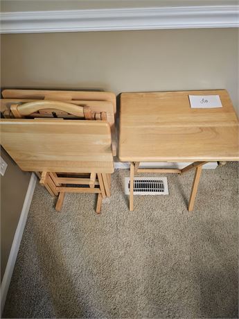 Wood TV Trays With Holder