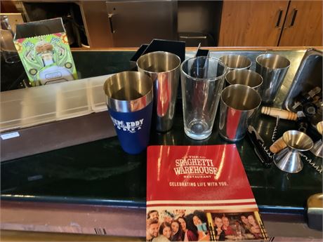 Deep Eddy Vodka Boston Shaker Set, Stainless Steel Tins, Glass Mixing Vessel