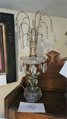 Hollywood Regency Cherub Waterfall Table Lamp